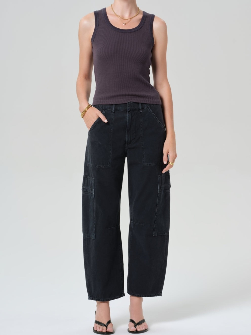 Citizens Of Humanity Marcelle Cargo In Washed Black